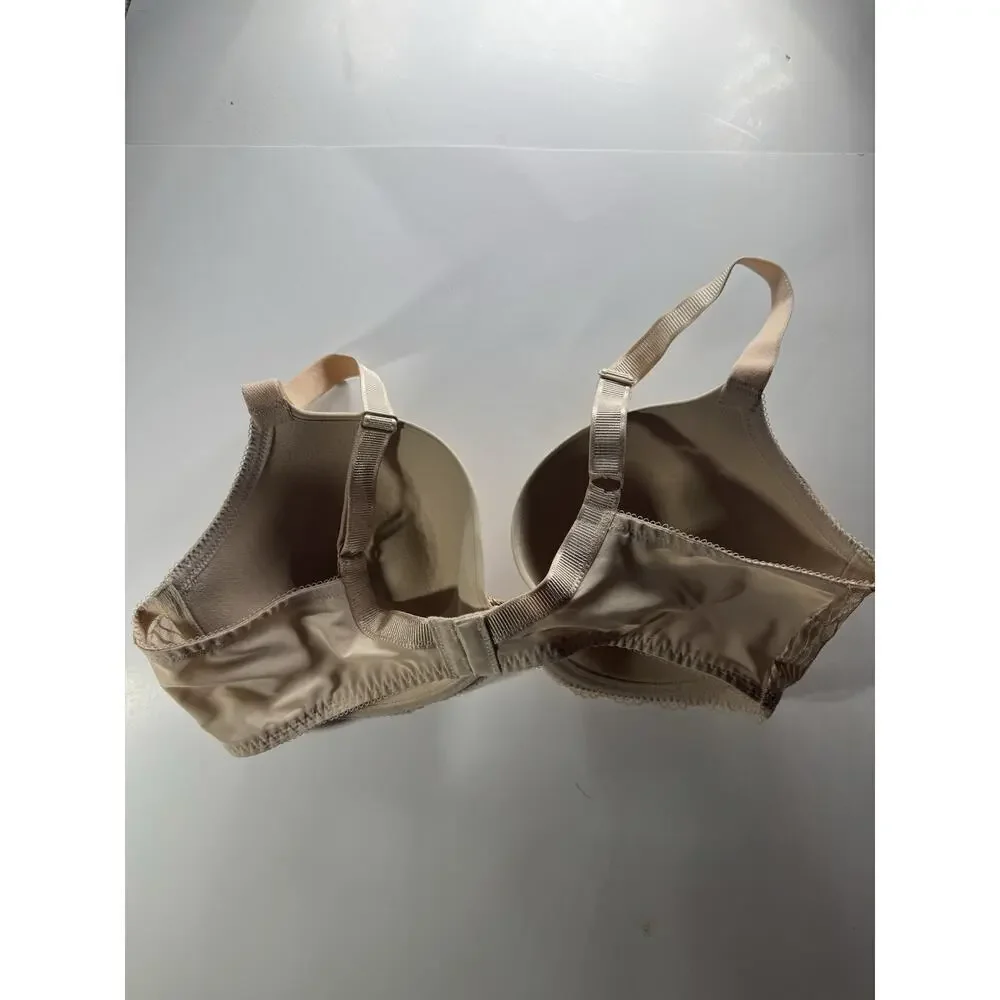 Wacoal Bra 853117 Size 38 DD Beige‎ Full Coverage Underwire Lace Trim Bow 38DDD